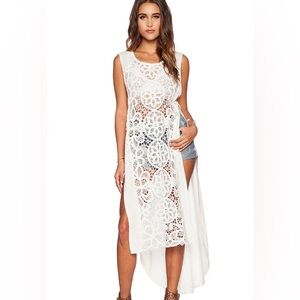 Free People Never Enough Maxi Top
Tunic Lace Linen Blend Side Slits